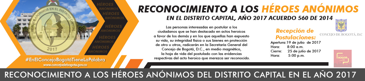 Imagen informativa del Reconocimiento a los Héroes Anónimos del Distrito Capital