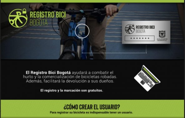 <p>Registro de bicicletas en Bogotá</p>