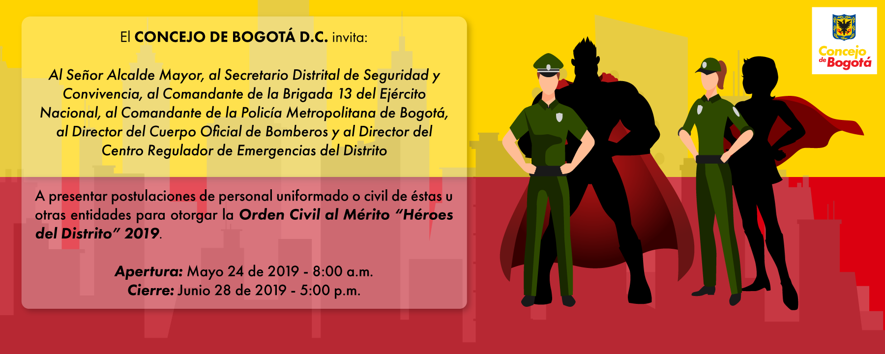 Imagen informativa de la Orden Civil al Mérito "Héroes del Distrito