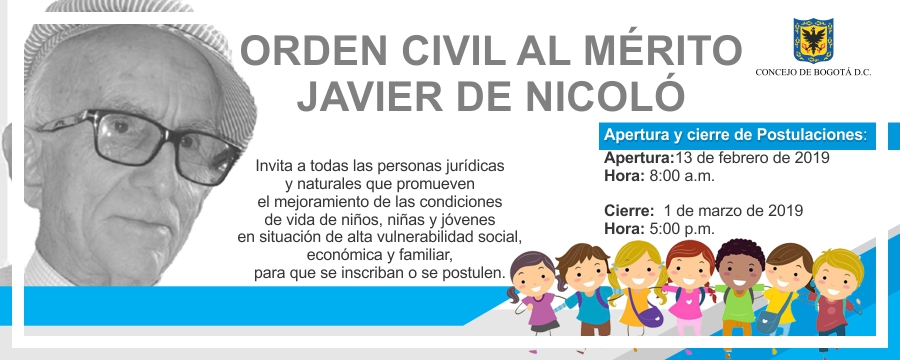 Imagen promocional de la ORDEN CIVIL AL MÉRITO JAVIER DE NICOLÓ