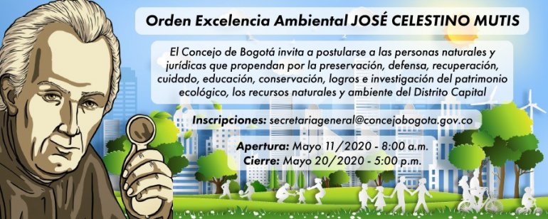 <p>Orden Excelencia Ambiental JOSÉ CELESTINO MUTIS 2020</p>