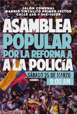 <p>Asamblea Popular por la Reforma a la Policía</p>