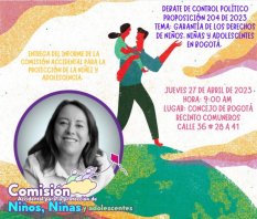 Concejala Ana Teresa Bernal evidenciará la Grave situación que vive la Niñez y Adolescencia en Bogotá
