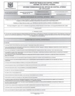 INFORME PORMENORIZADO DEL ESTADO DEL SISTEMA DE CONTROL INTERNO DEL CONCEJO DE BOGOTA LEY 1474 DE 2011