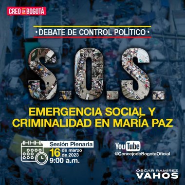<p>Emergencia Social y Criminalidad en María Paz Debate de Control Político</p>