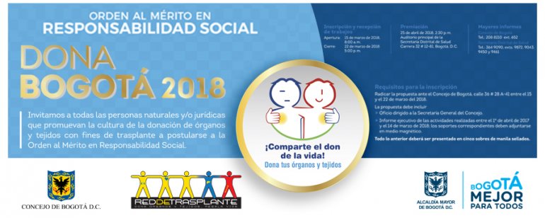 Imagen informativa de la Orden al Merito en Responsabilidad Social Dona Bogotá