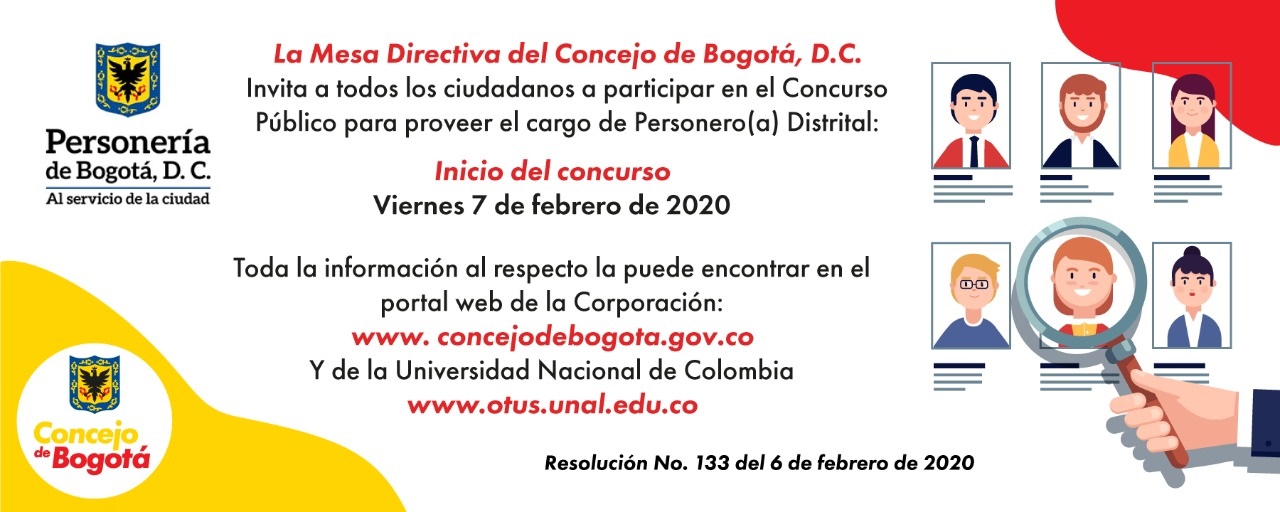 Imagen con información de la Resolución 133 de 2020 Concurso Público de Méritos Personero o Personera de Bogotá D.C.