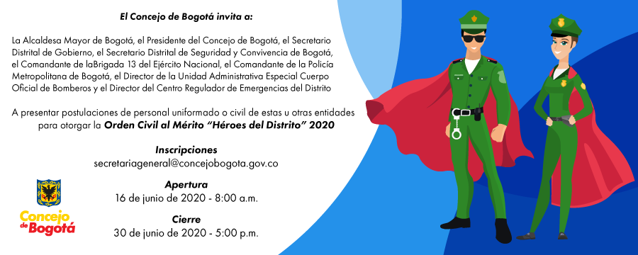 Imagen informativa de la Orden Civil al Mérito Héroes del Distrito 2020