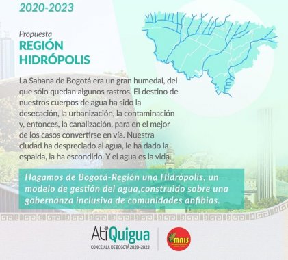 <p>Concejala Ati Quigua promueve la Implementación de una Hidrópolis en Bogotá-Región</p>