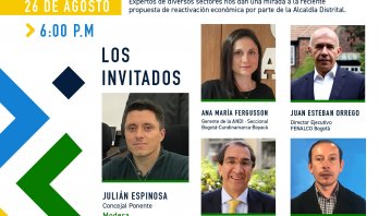 Expertos en economía evalúan Plan Marshall en Panel de reactivación económica en Bogotá con el concejal ponente, Julián Espinosa