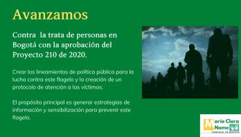 Bogotá avanza en la lucha contra la trata de personas