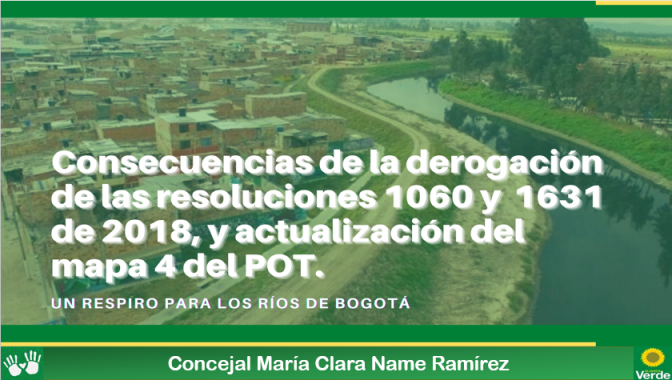 <p>Nuevo POT, debe mantener el equilibrio ambiental y proteger las fuentes hídricas de Bogotá</p>