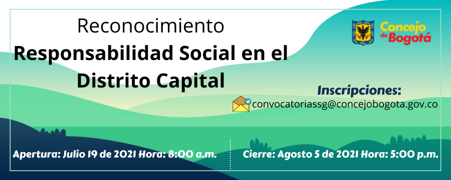 Banner promocial de la convocatoria Responsabilidad Social en el Distrito Capital 2021