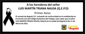 A los herederos del señor Luis Martín Triana Nausa Q.E.P.D.