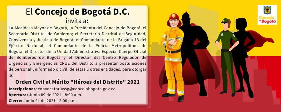Imagen promocional para la Orden Civil al Mérito Héroes del Distrito 2021