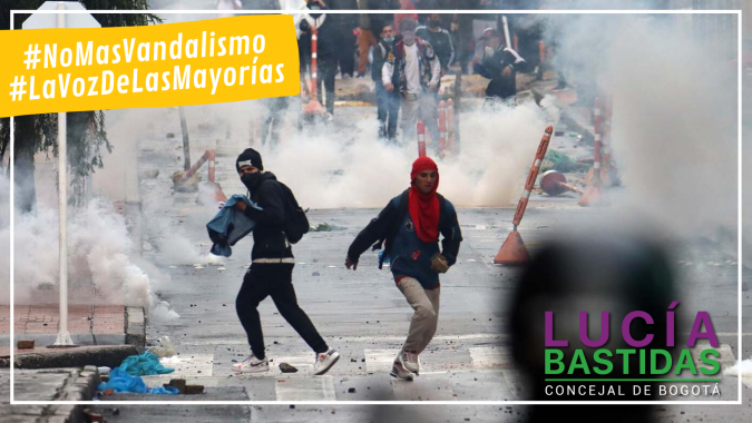 <p>Protestas fuera de control en Bogotá</p>