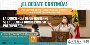 Insistimos en un verdadero rescate social y económico para Bogotá