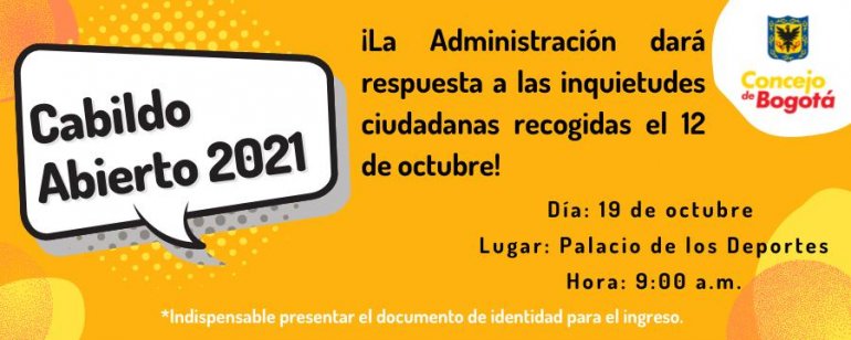 <p>Concejo de Bogotá invita a conocer las respuestas a los ciudadanos participantes en el Cabildo Abierto del 12 de octubre de 2021</p>