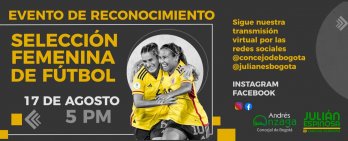 El Concejo de Bogotá rinde homenaje a la Selección Femenina de Fútbol de Colombia