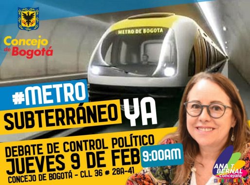 <p>La concejala Ana Teresa Bernal presentará evidencias y pruebas frente a la ilegalidad del convenio para la construcción del metro elevado</p>