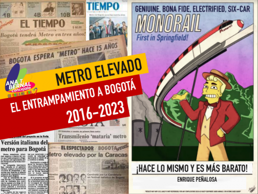 <p>Metro elevado el entrampamiento a Bogotá 2016-2023</p>