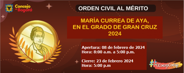 <p>Orden Civil al Mérito María Currea de Aya 2024</p>