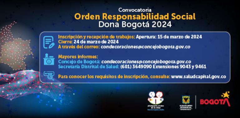 <p>Orden Responsabilidad Social Dona Bogotá, en Materia de Donación de Órganos y Tejidos 2024</p>