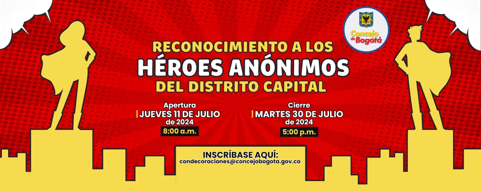 imagen promocional de la convocatoria Reconocimiento a los Héroes Anónimos del Distrito Capital 2024