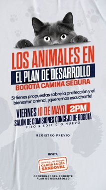 <p>La concejal Clara Sandoval coordinadora ponente del plan de desarrollo  te invita a la audiencia pública “Los Animales en el Plan de Desarrollo Bogotá Camina Segura”</p>