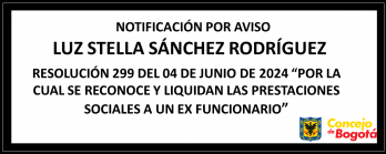 Notificación por aviso Luz Stella Sánchez Rodríguez