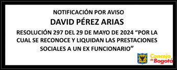 Notificación por aviso David Pérez Arias