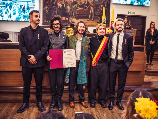 <p>Concejo de Bogotá condecora a la agrupación musical Morat por su aporte a la cultura y su trabajo social por la ciudad</p>