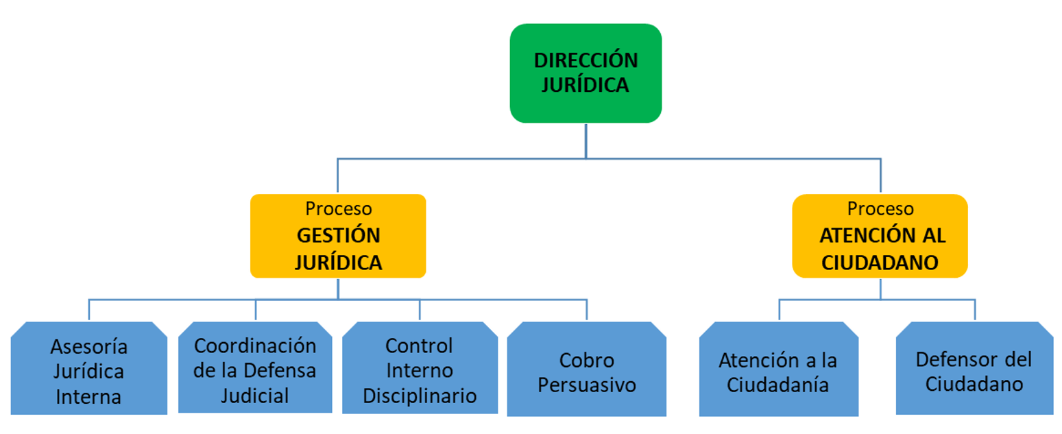 Diagrama de la estructura de la dirección jurídica