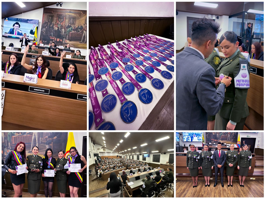 Fotos de la actividad de condecoración, donde aparecen las gradudas y también medallas, toda la ceremonia en el Recinto los Comuneros