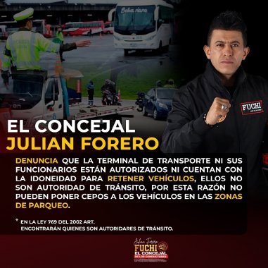 <p>Concejal Julián Forero denuncia actos irregulares en las zonas de parqueo pago</p>