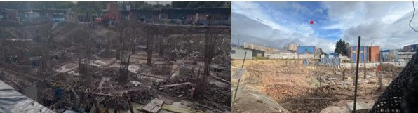 dos fotgrafías de las obras inconclusas