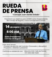14 de enero 8:00 a.m. Rueda de Prensa de Juan Daniel Oviedo