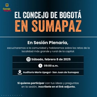 <p>El Concejo de Bogotá sesionará en la localidad de Sumapaz</p>