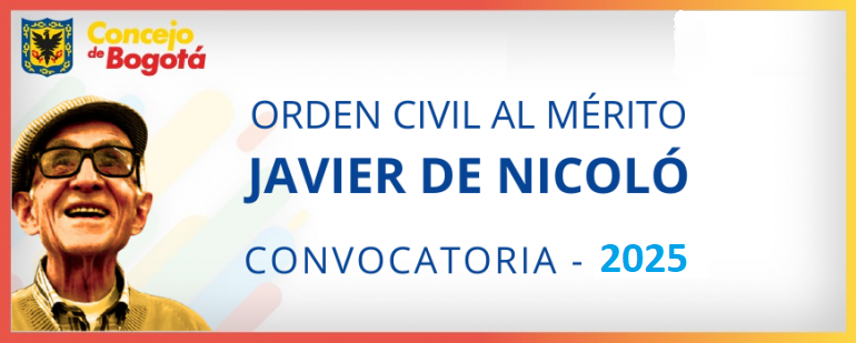 Imagen y enlace para acceder a la convotaria Orden Civil al Mérito Javier de Nicoló 2025