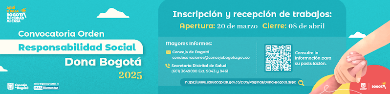 Imagen publicitaria de la convocatoria "Orden Responsabilidad Social Dona Bogotá, en Materia de Donación de Órganos y Tejidos 2025"