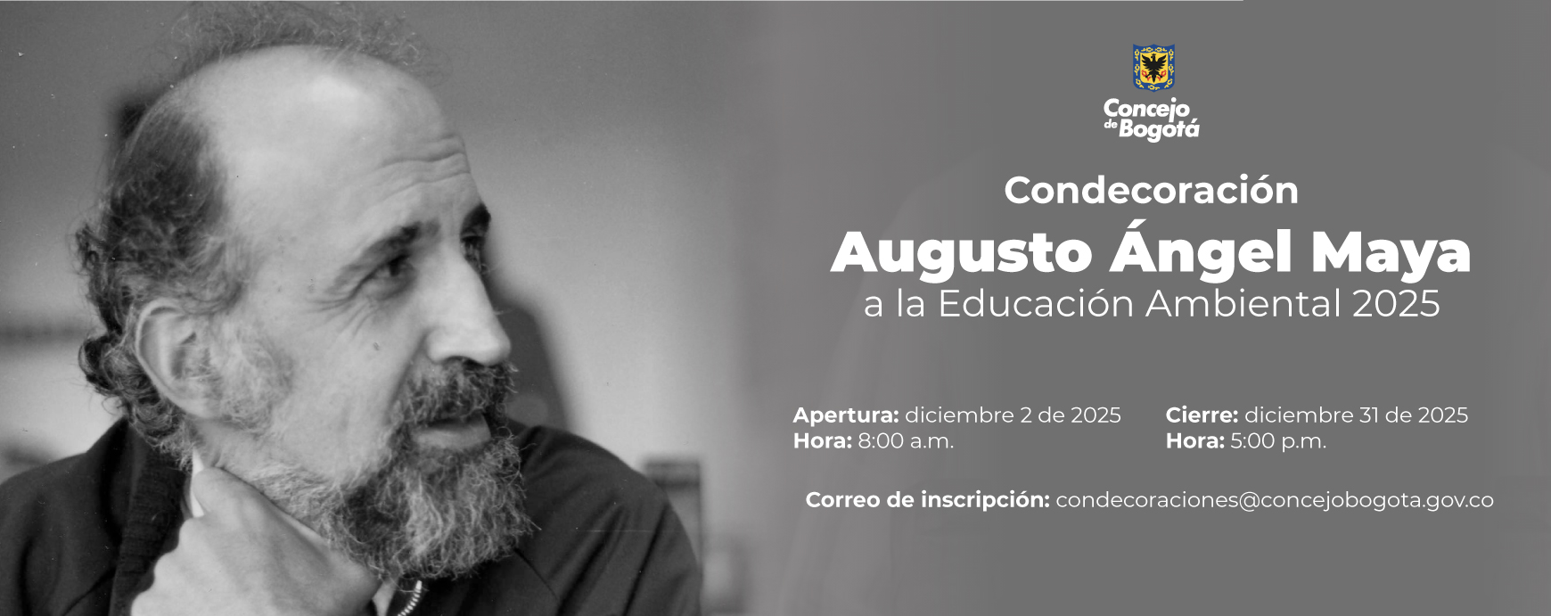 Convocatoria Condecoración Augusto Ángel Maya a la Educación Ambiental 2025