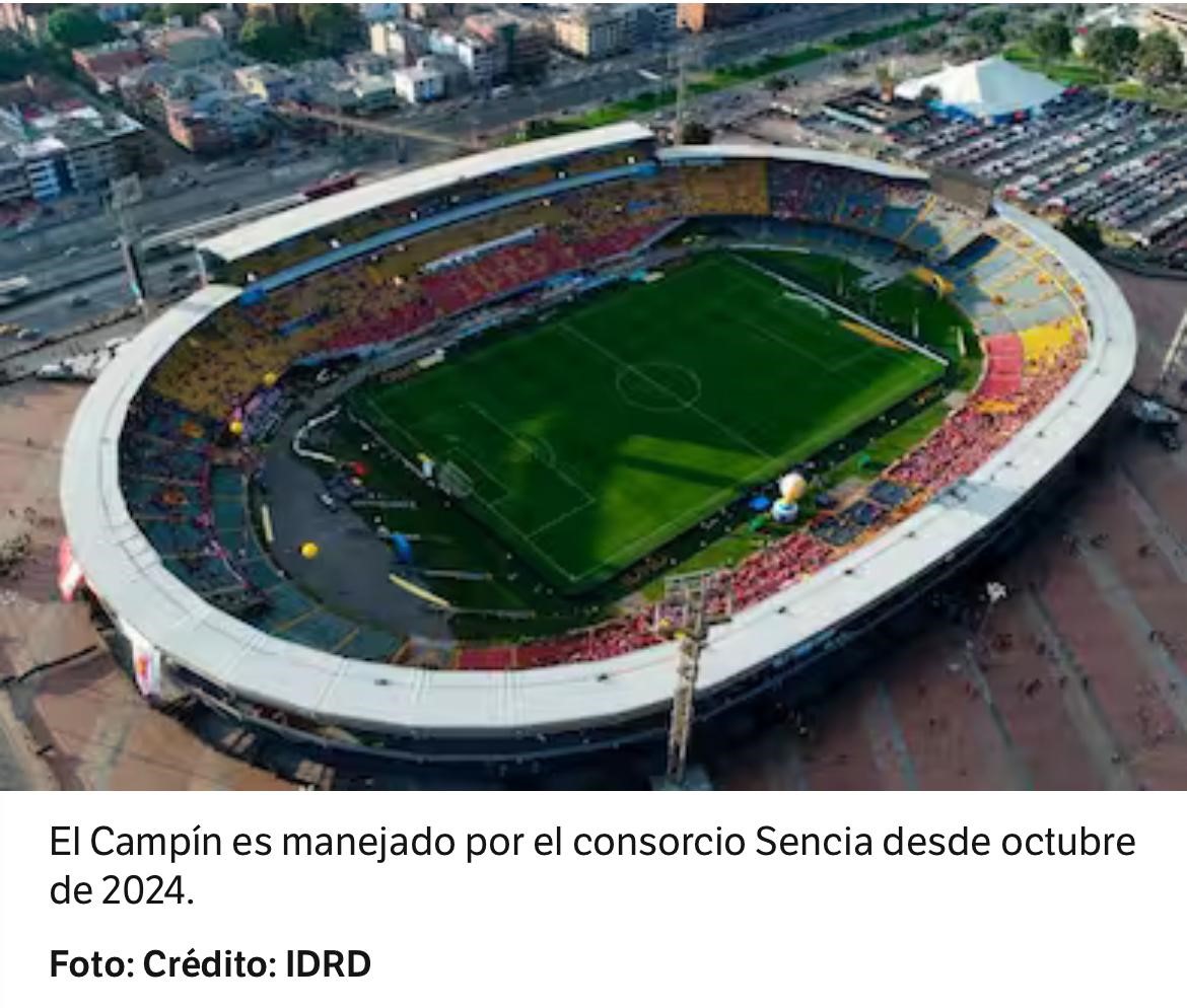 fotografía aerea del estadio el Campín
