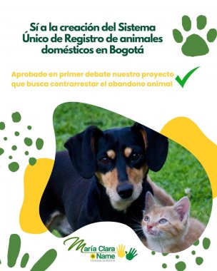 <p>“Bogotá necesita crear el Sistema Único de Registro de Animales Domésticos”: Concejal María Clara Name</p>