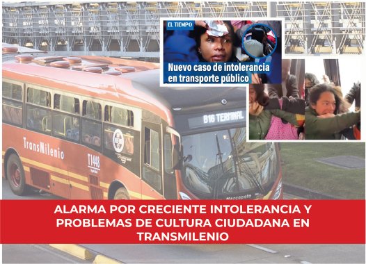 <p>Alarma por creciente intolerancia y problemas de cultura ciudadana en TransMilenio</p>