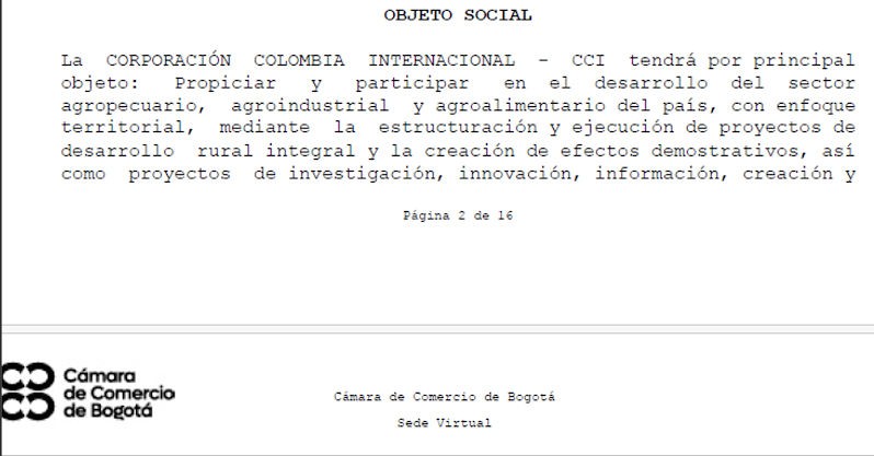 imagen de pantallazo de camara de comercio