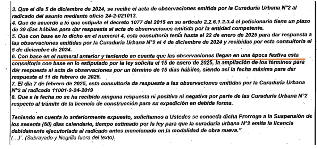 Imagen del documento donde reposan las observaciones