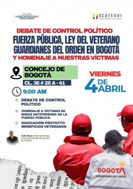 <p>El viernes, 4 de abril, desde las 9 am se conmemorará a las víctimas de las minas antipersonal en el Concejo de Bogotá</p>