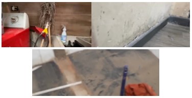 Fotografías del mal estado de las viviendas tras la entrega.