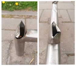 fotografia donde se aprecian pedazos de tubería con partes filosas