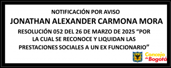 Notificación por aviso Jonathan Alexander Carmona Mora